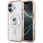Karl Lagerfeld IML Choupette Sketch Logo MagSafe dėklas iPhone 17 - rožinis -- iPhone 17