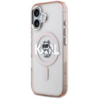 Karl Lagerfeld IML Choupette Sketch Logo MagSafe dėklas iPhone 17 - rožinis -- iPhone 17