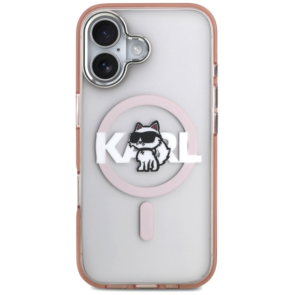Karl Lagerfeld IML Choupette Sketch Logo MagSafe dėklas iPhone 17 - rožinis -- iPhone 17