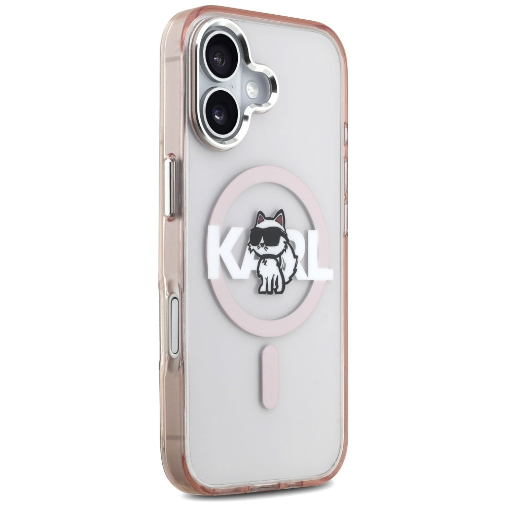 Karl Lagerfeld IML Choupette Sketch Logo MagSafe dėklas iPhone 17 - rožinis -- iPhone 17