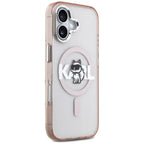 Karl Lagerfeld IML Choupette Sketch Logo MagSafe dėklas iPhone 17 - rožinis -- iPhone 17