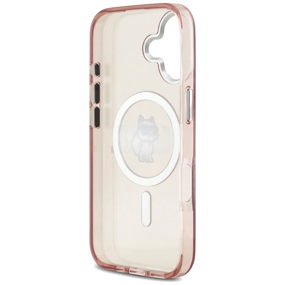 Karl Lagerfeld IML Choupette Sketch Logo MagSafe dėklas iPhone 17 - rožinis -- iPhone 17