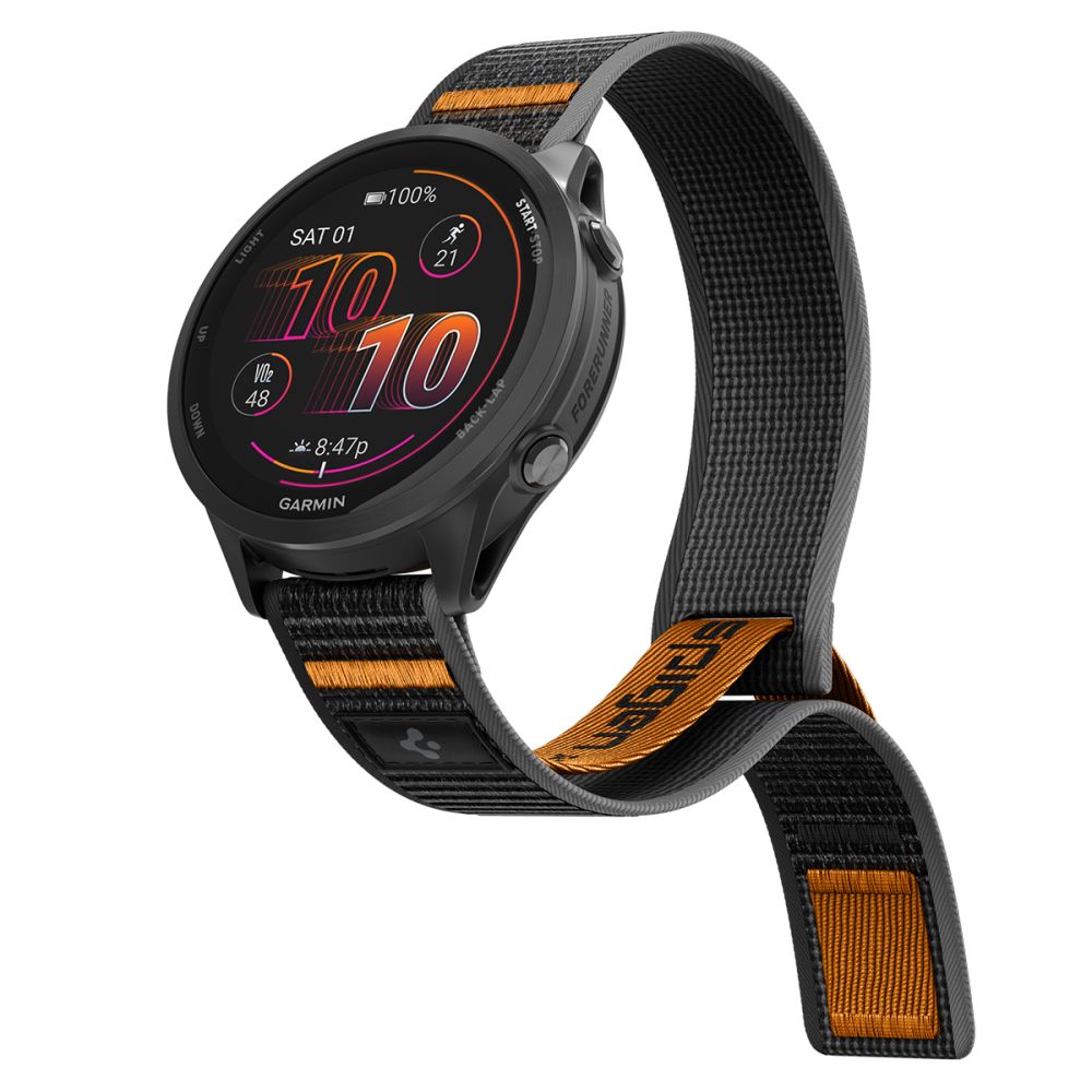 Spigen Athlex Air dirželis, skirtas Garmin Quick Release 22 mm – juodai oranžinis -- Watch Straps