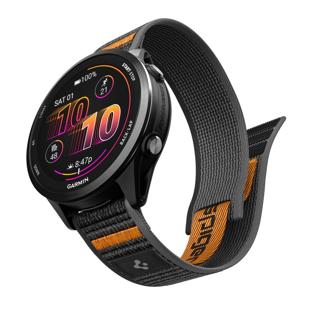 Spigen Athlex Air dirželis, skirtas Garmin Quick Release 22 mm – juodai oranžinis -- Watch Straps