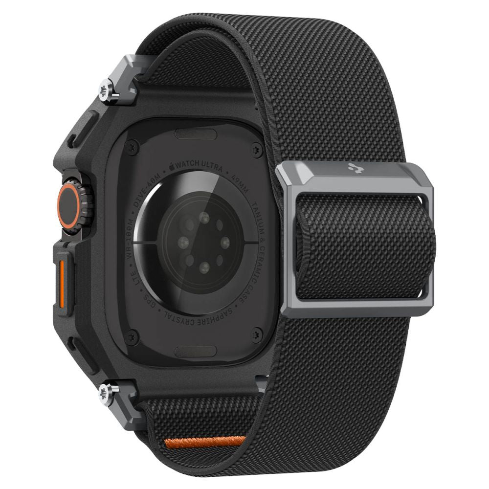 Spigen Lite Fit Pro dirželis + grūdintas stiklas ekranui, skirtas Apple Watch Ultra 49 mm – juodas -- Apple Watch Ultra 49mm