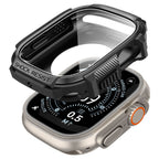 Spigen Rugged Armor dėklas + 9H grūdintas stiklas Apple Watch Ultra 49 mm - juodas matinis -- Apple Watch Ultra