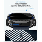 Spigen Rugged Armor dėklas + 9H grūdintas stiklas Apple Watch Ultra 49 mm - juodas matinis -- Apple Watch Ultra