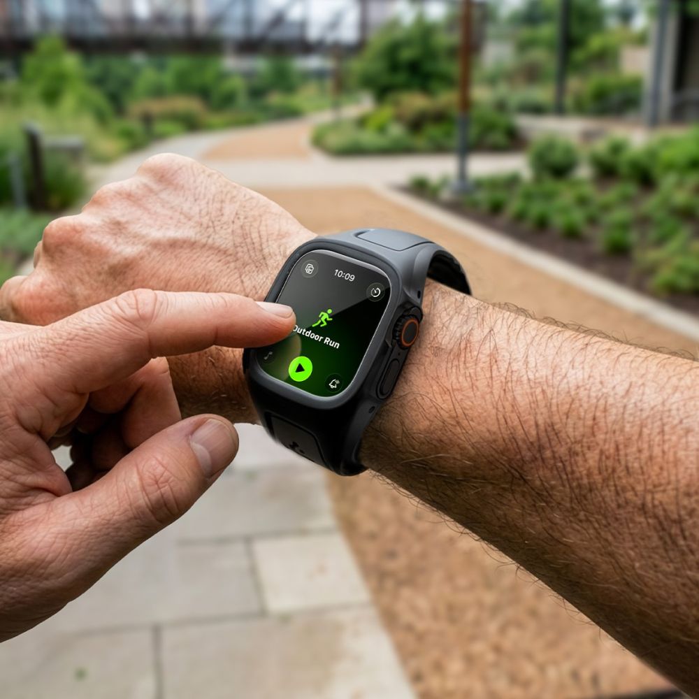 Spigen Liquid Air Pro dirželis su dėklu + grūdintas stiklas 9H, skirtas Apple Watch Ultra 49 mm – juodas -- Apple Watch...