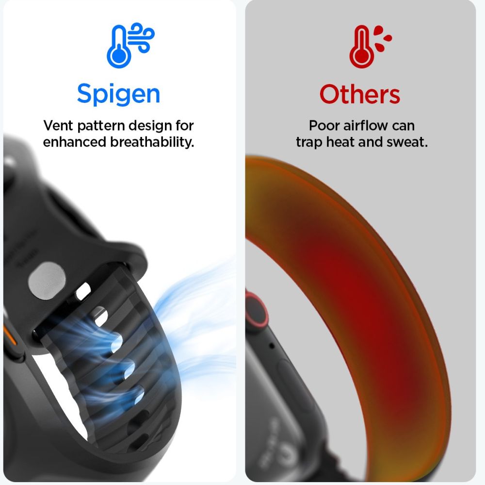 Spigen Liquid Air Pro dirželis su dėklu + grūdintas stiklas 9H, skirtas Apple Watch Ultra 49 mm – juodas -- Apple Watch...