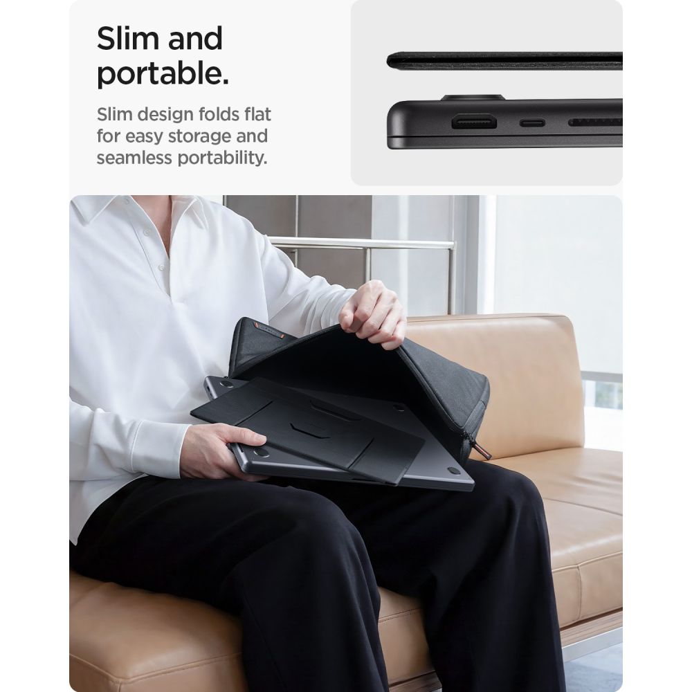 Spigen SlimFold LD201-S8 nešiojamojo kompiuterio stovas – pilkas -- Laptop Stands