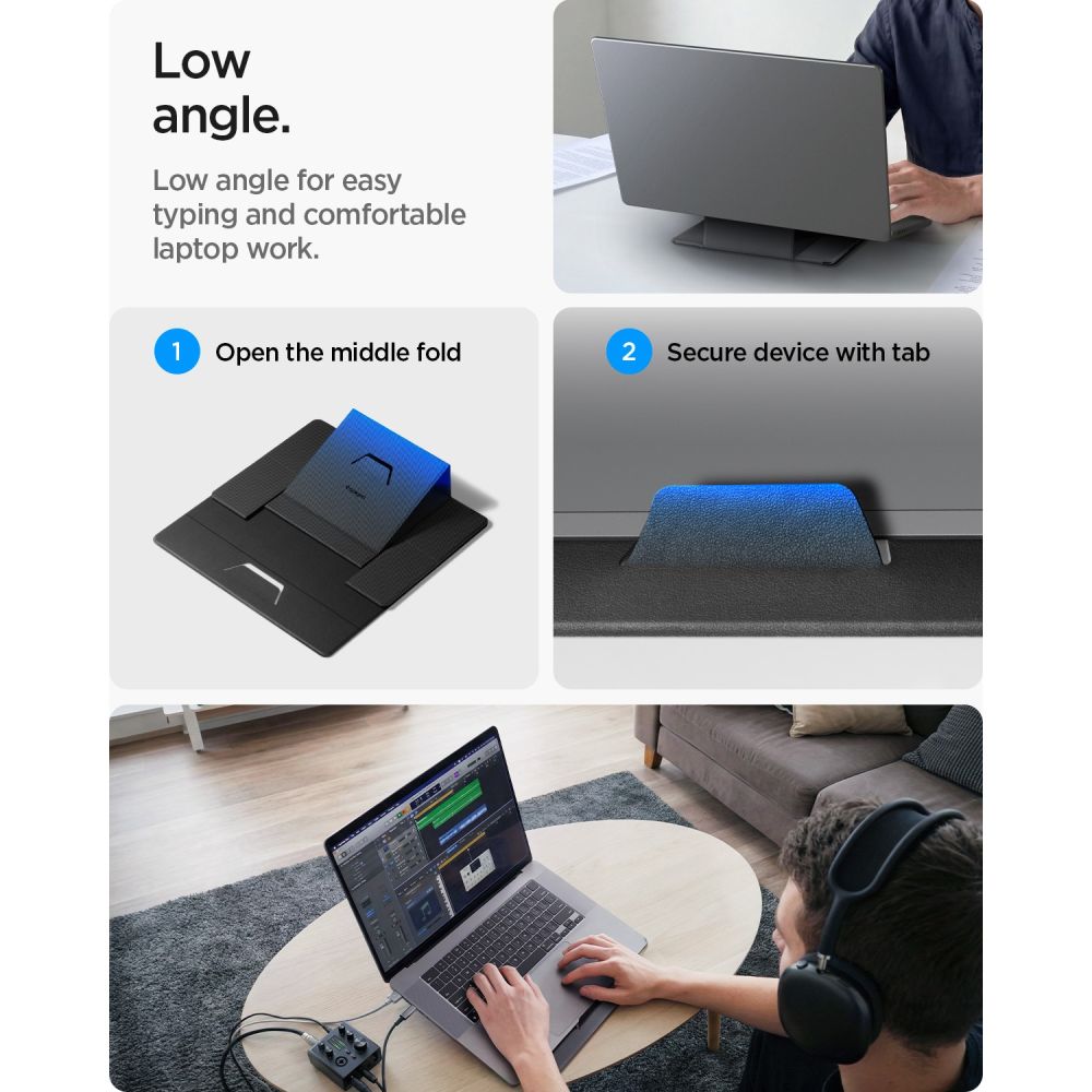Spigen SlimFold LD201-S8 nešiojamojo kompiuterio stovas – pilkas -- Laptop Stands