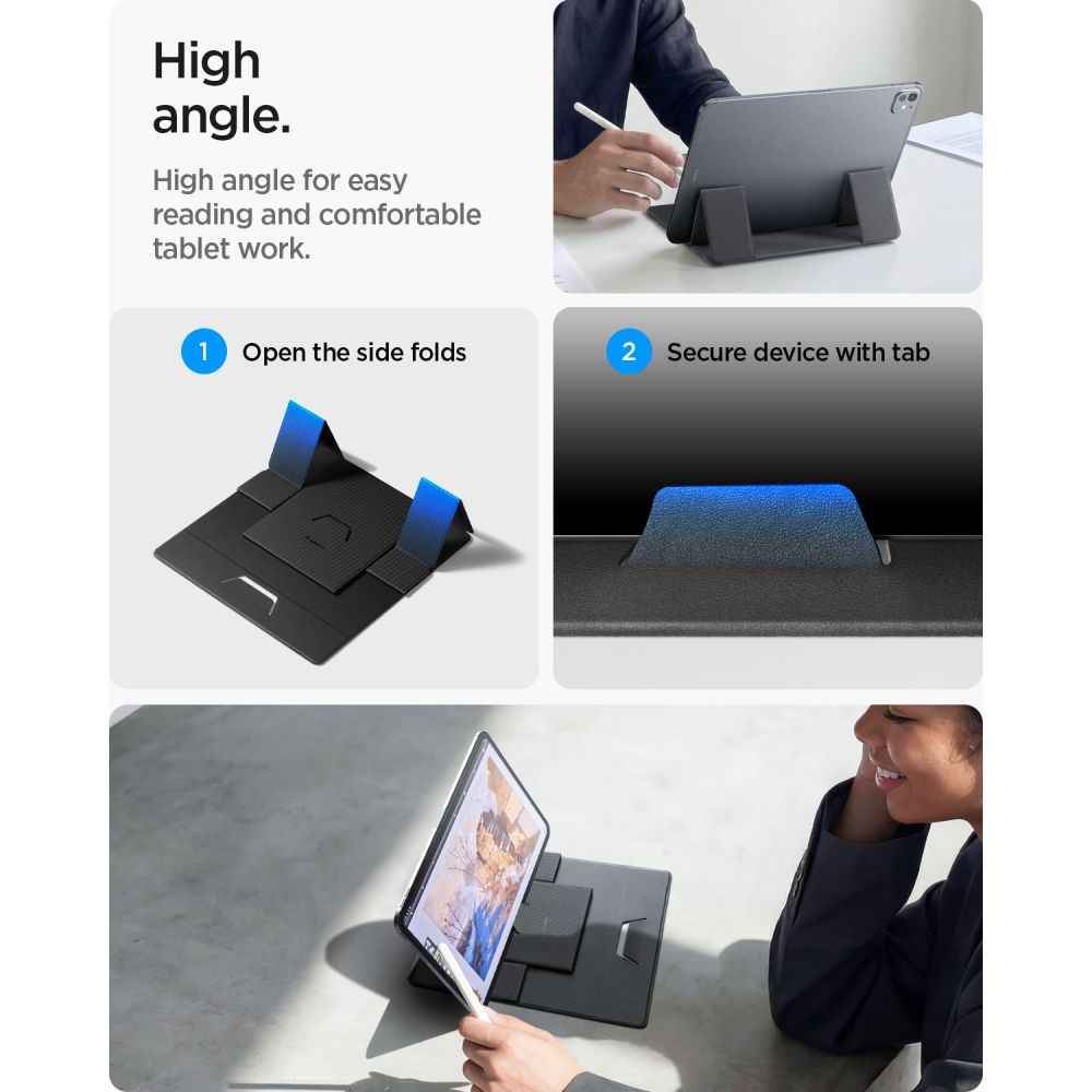 Spigen SlimFold LD201-S8 nešiojamojo kompiuterio stovas – pilkas -- Laptop Stands