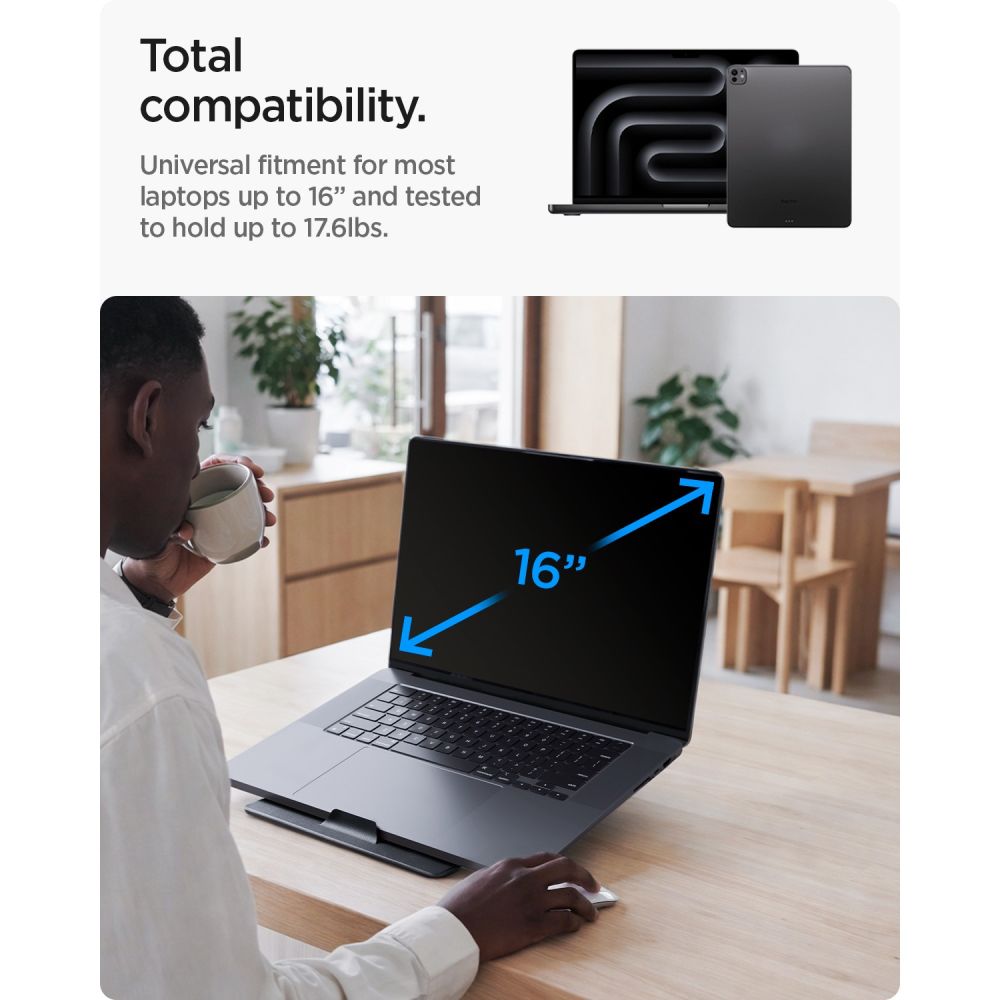 Spigen SlimFold LD201-S8 nešiojamojo kompiuterio stovas – pilkas -- Laptop Stands