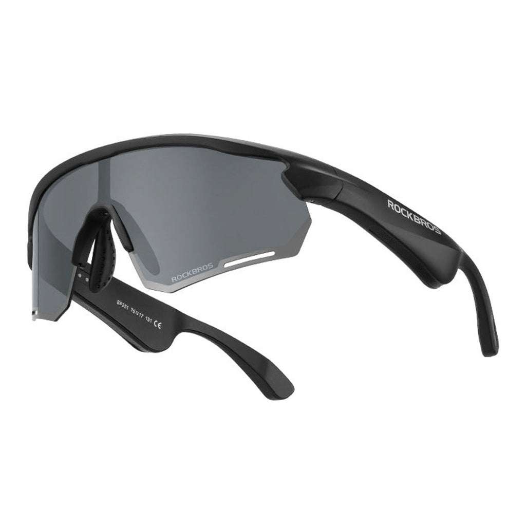 Rockbros SP-251 poliarizuoti dviračio akiniai su Bluetooth audio komplektu - juodas -- Cycling Eyewear