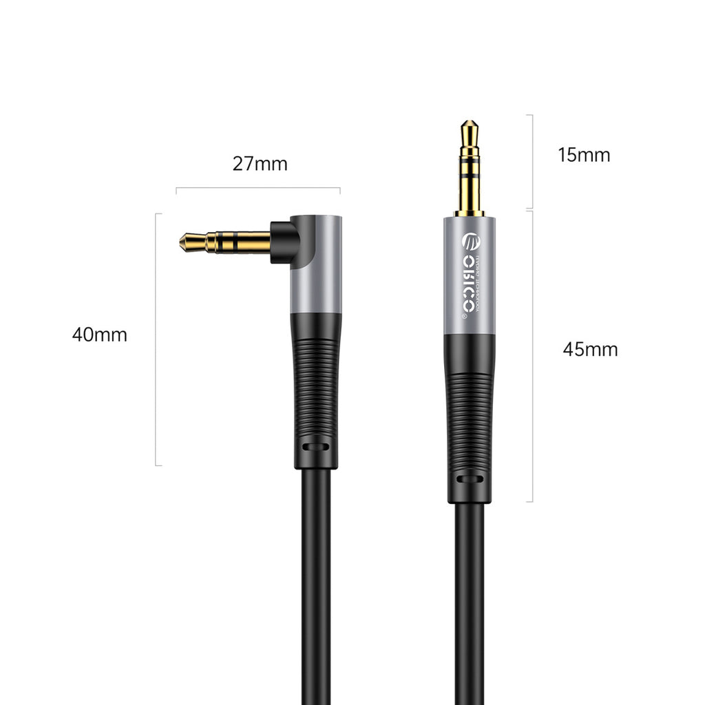 Orico AXW Mini Jack 3.5mm Male to Male kampuotas garso kabelis 2m - juodas -- Audio Cables