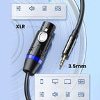 Orico AXKF mini jack 3.5 mm į XLR moterišką garso kabelį 5 m - juodas -- Audio Cables