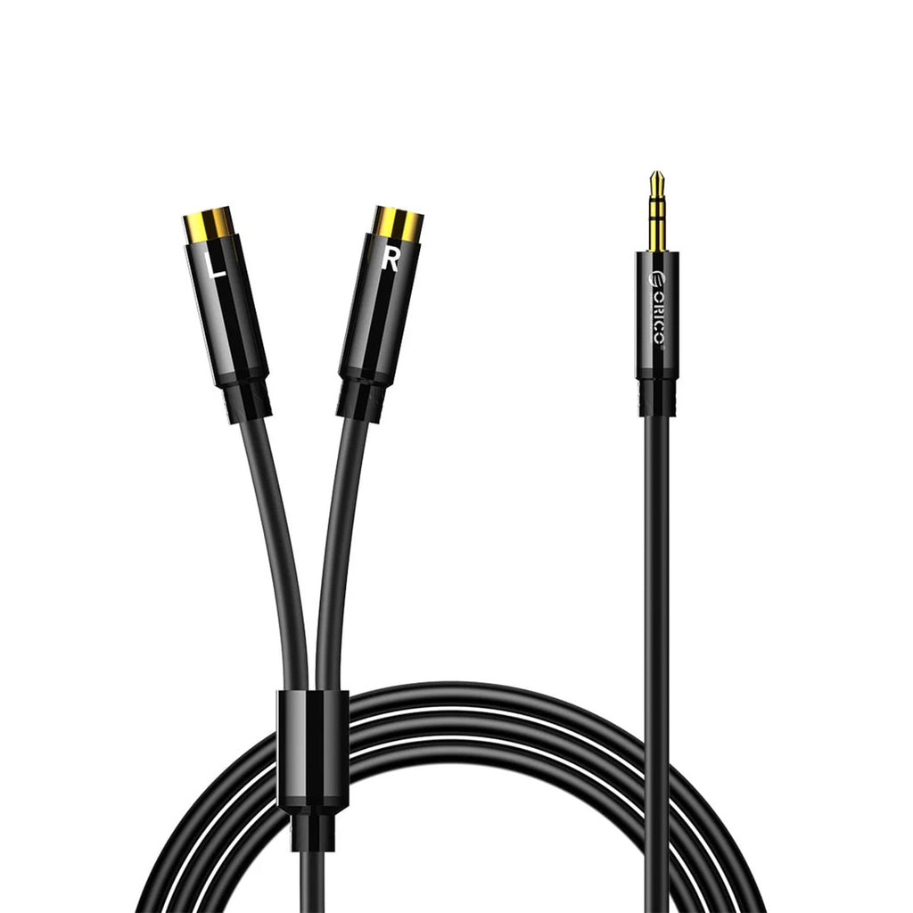 Orico AXRF garso kabelis mini jack 3.5 mm į 2x RCA moterišką 5 m - juodas -- Audio Cables
