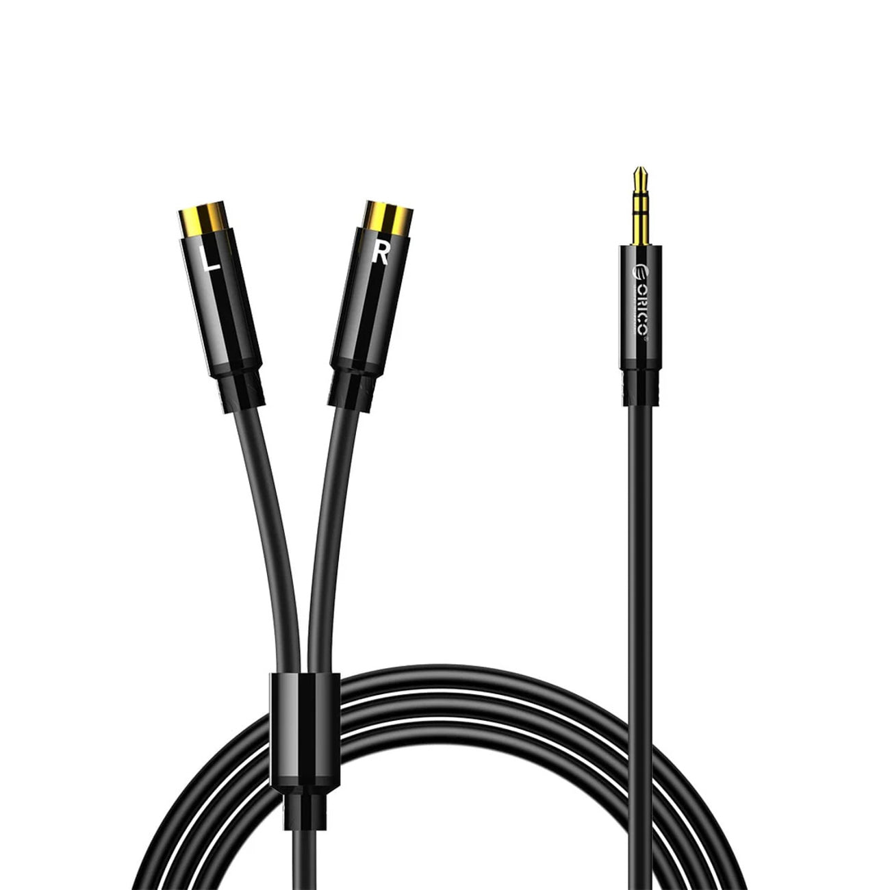 Orico AXRF garso kabelis mini jack 3.5 mm į 2x RCA moterišką 5 m - juodas -- Audio Cables