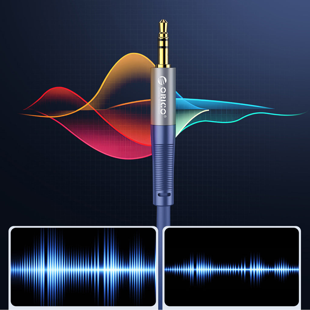 Orico AXRF garso kabelis mini jack 3.5 mm į 2x RCA moteriškus lizdus 2 m - mėlyna -- Audio Cables