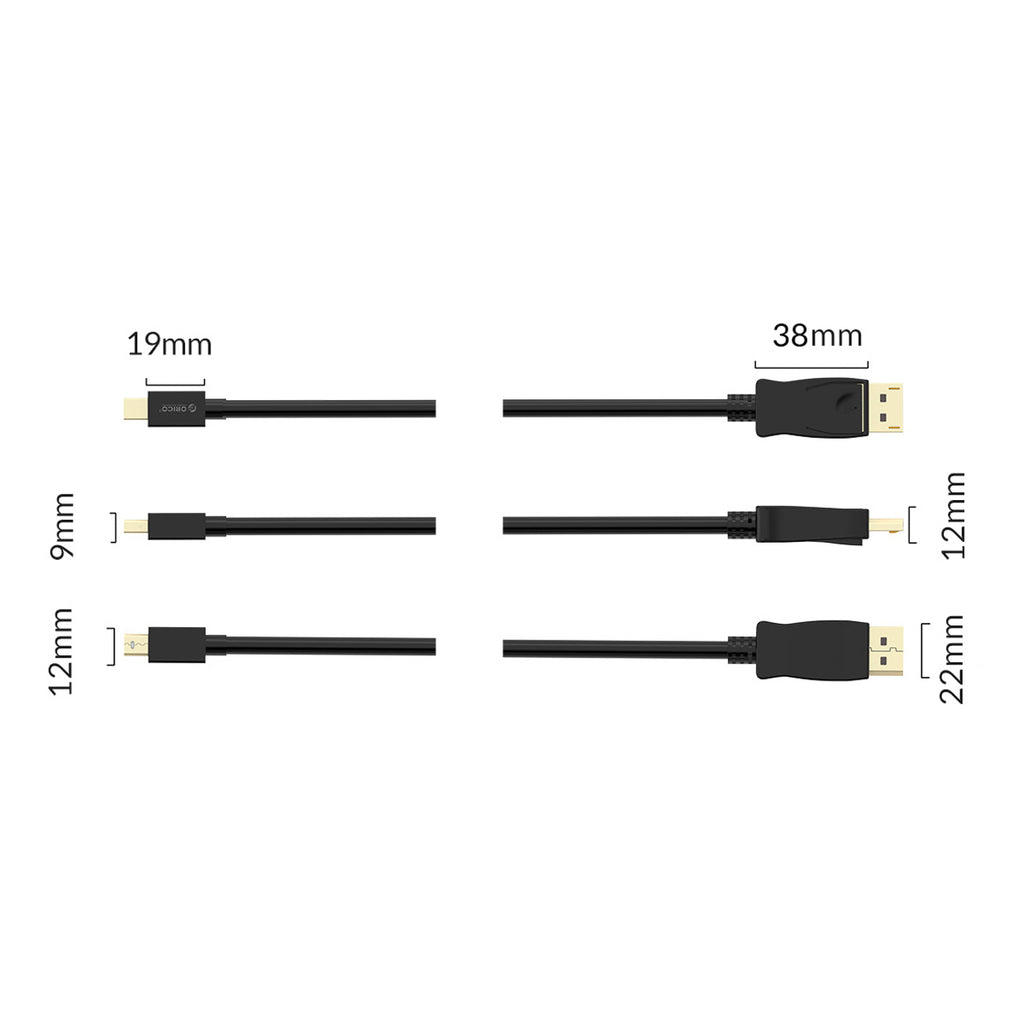 Orico XD-MDTH4 4K 30Hz Mini DisplayPort į HDMI kabelis 3m - juodas -- Video Cables