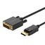 Orico XD-DTD DisplayPort į DVI 4K Kabelis 2m - Juoda -- Video Cables