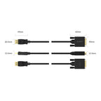 Orico XD-DTD DisplayPort į DVI 4K Kabelis 2m - Juoda -- Video Cables