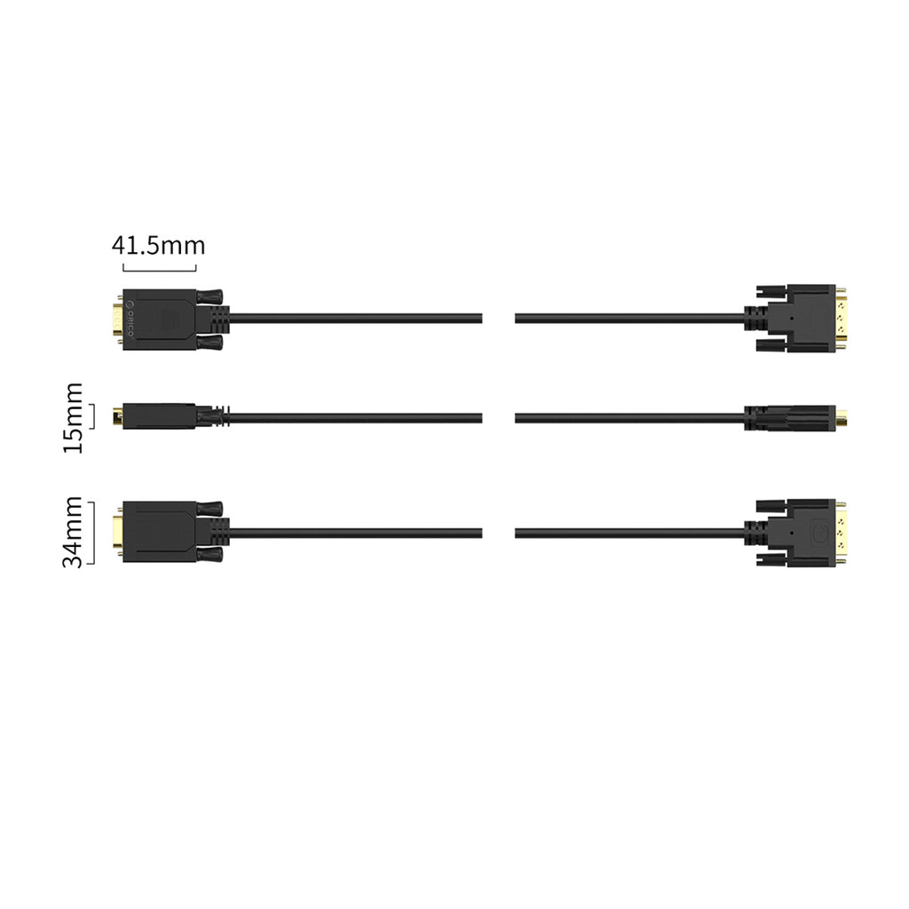 Orico XD-DITV kabelis DVI 24+1 VGA Full HD adapteris 5 m - juodas -- Video Cables