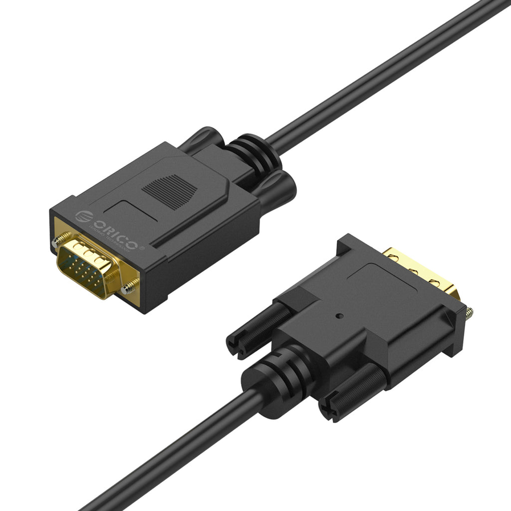 Orico XD-DITV kabelis DVI 24+1 VGA Full HD adapteris 5 m - juodas -- Video Cables