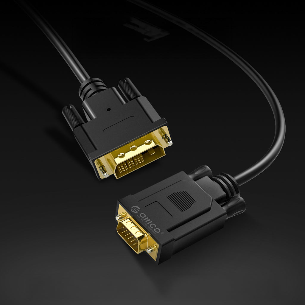 Orico XD-DITV kabelis DVI 24+1 VGA Full HD adapteris 5 m - juodas -- Video Cables