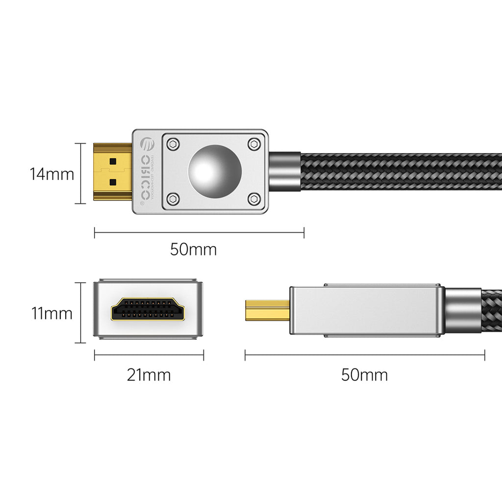 Orico H4BY HDMI 2.0 Kabelis 0.5 m - Juodas -- Video Cables