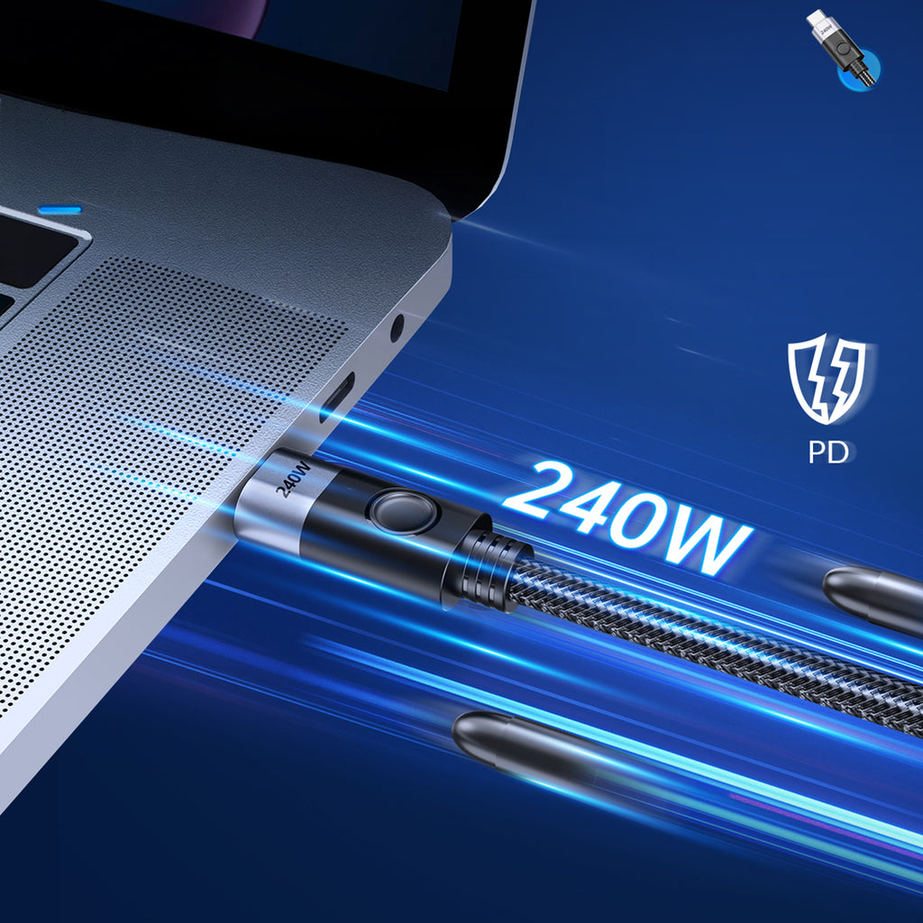 Orico CC240 USB-C to USB-C kabelis 240W USB4 40Gb/s 8K 60Hz 0.5m - juodas -- Cell phone cables