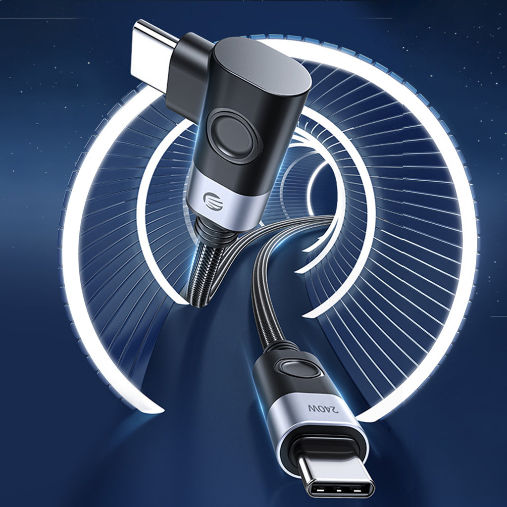 Orico CW240 USB-C to USB-C PD 240W 20Gb/s 0.5m kampuotas kabelis - juodas -- Cell phone cables