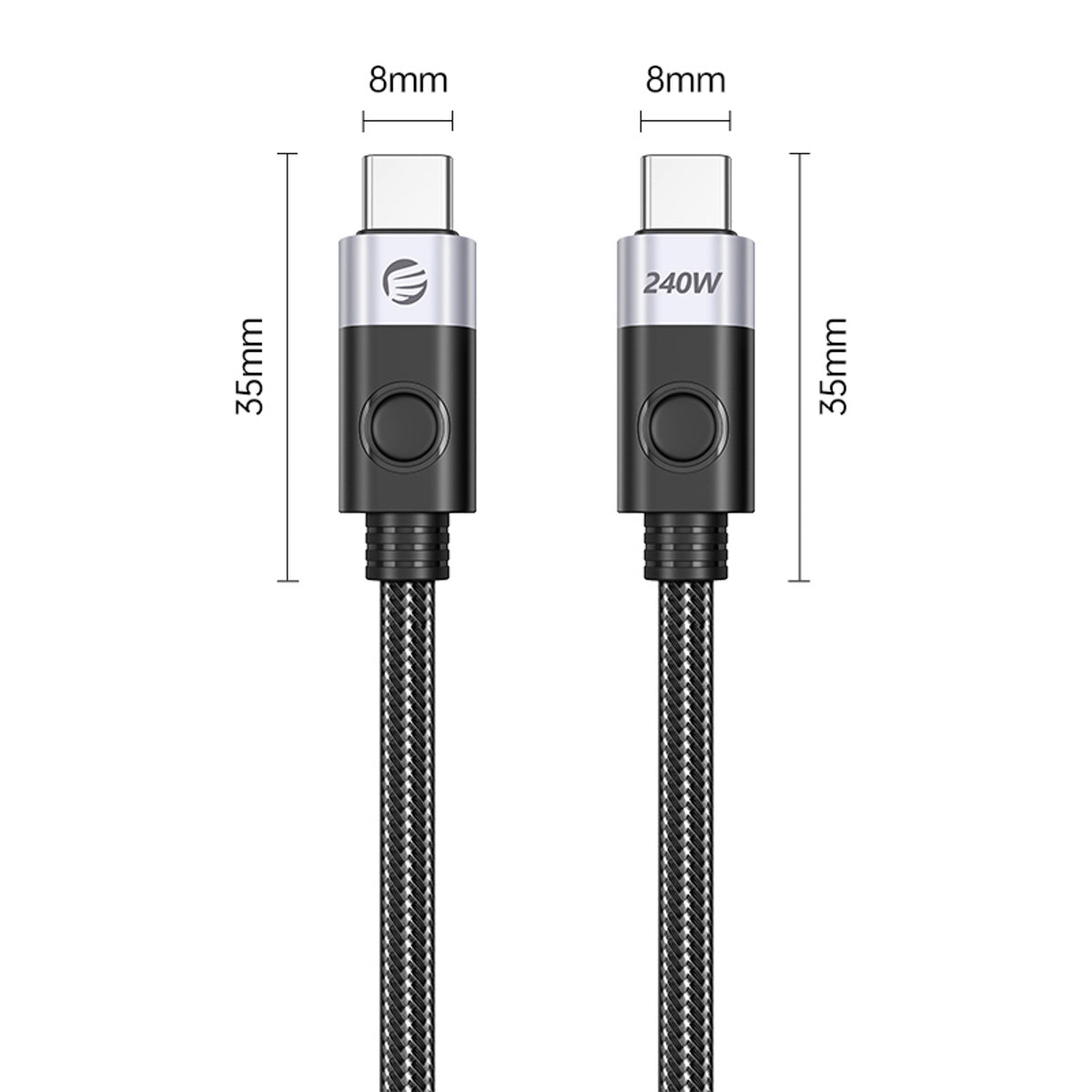 Orico CC240 USB-C į USB-C PD Kabelis 240W 480Mbps 1,5m - Juodas -- Cell phone cables