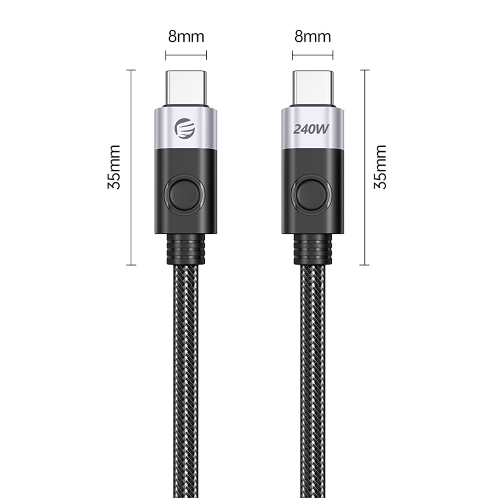 Orico CC240 USB-C į USB-C PD Kabelis 240W 480Mbps 1,5m - Juodas -- Cell phone cables