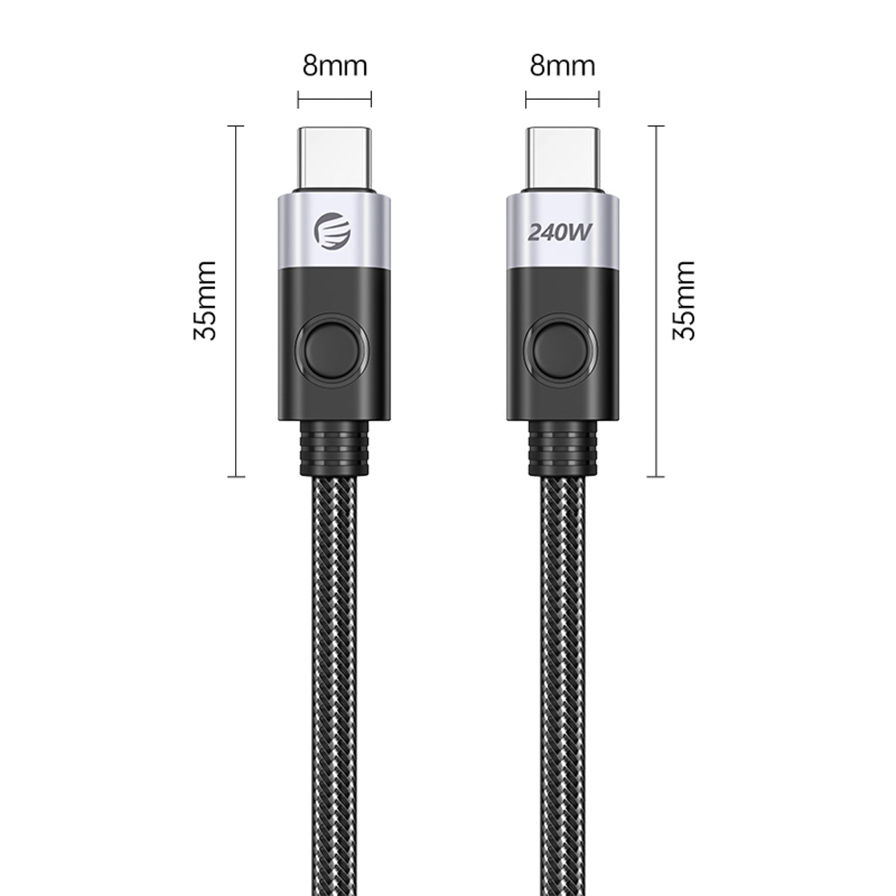 Orico CC240 USB-C į USB-C PD Kabelis 240W 480Mbps 1,5m - Juodas -- Cell phone cables
