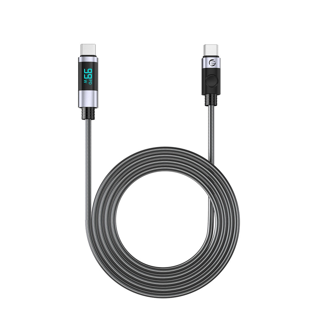 Orico LDC2C USB-C - USB-C PD 100W kabelis su LED ekranu 480 Mbps 3 m - juodas -- Cell phone cables