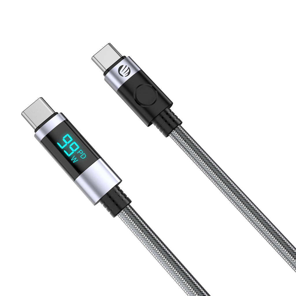 Orico LDC2C USB-C - USB-C PD 100W kabelis su LED ekranu 480 Mbps 3 m - juodas -- Cell phone cables