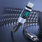 Orico LDC2C USB-C - USB-C PD 100W kabelis su LED ekranu 480 Mbps 3 m - juodas -- Cell phone cables