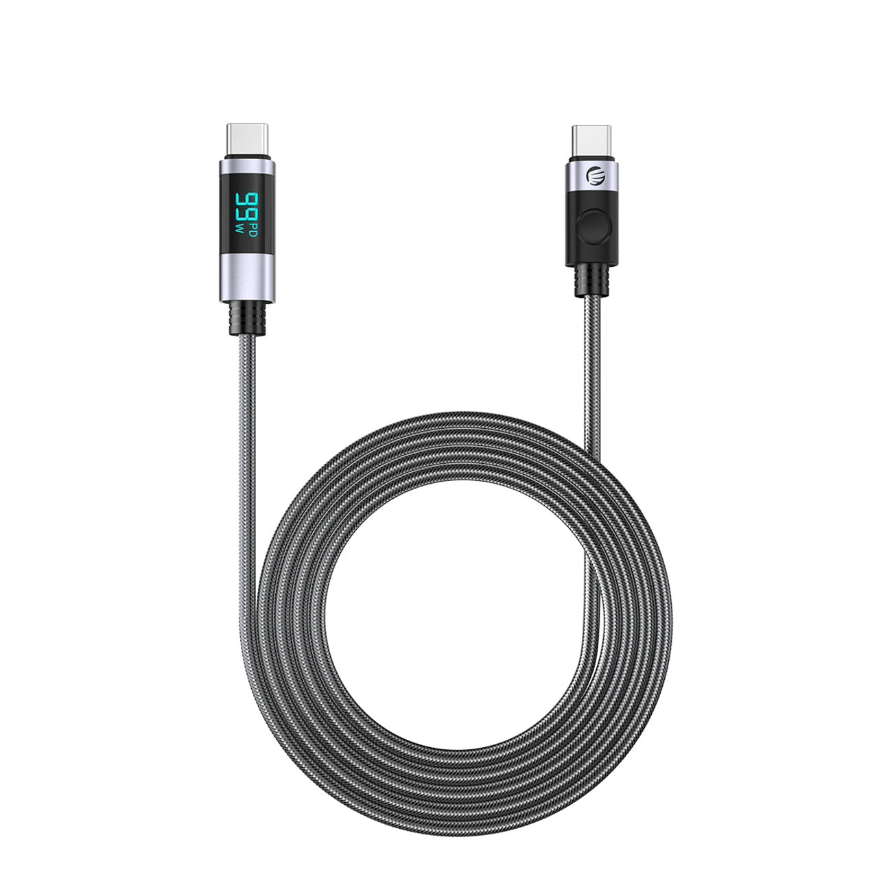 Orico LDC2C USB-C - USB-C PD 100 W kabelis su LED ekranu 480 Mb/s 2 m - 2 vnt. - juodas -- Cell phone cables