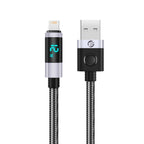 Orico LDA2L USB-A į Lightning kabelis 12W su LED ekranu 0,5m - juodas ir sidabrinis -- Cell phone cables