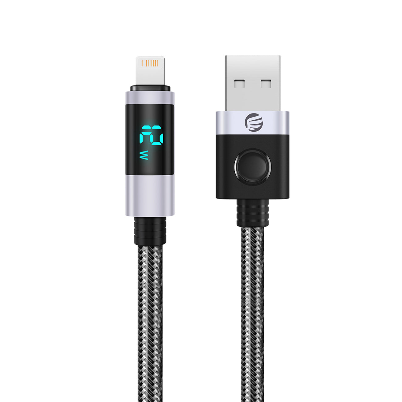 Orico LDA2L USB-A į Lightning kabelis 12W su LED ekranu 0,5m - juodas ir sidabrinis -- Cell phone cables