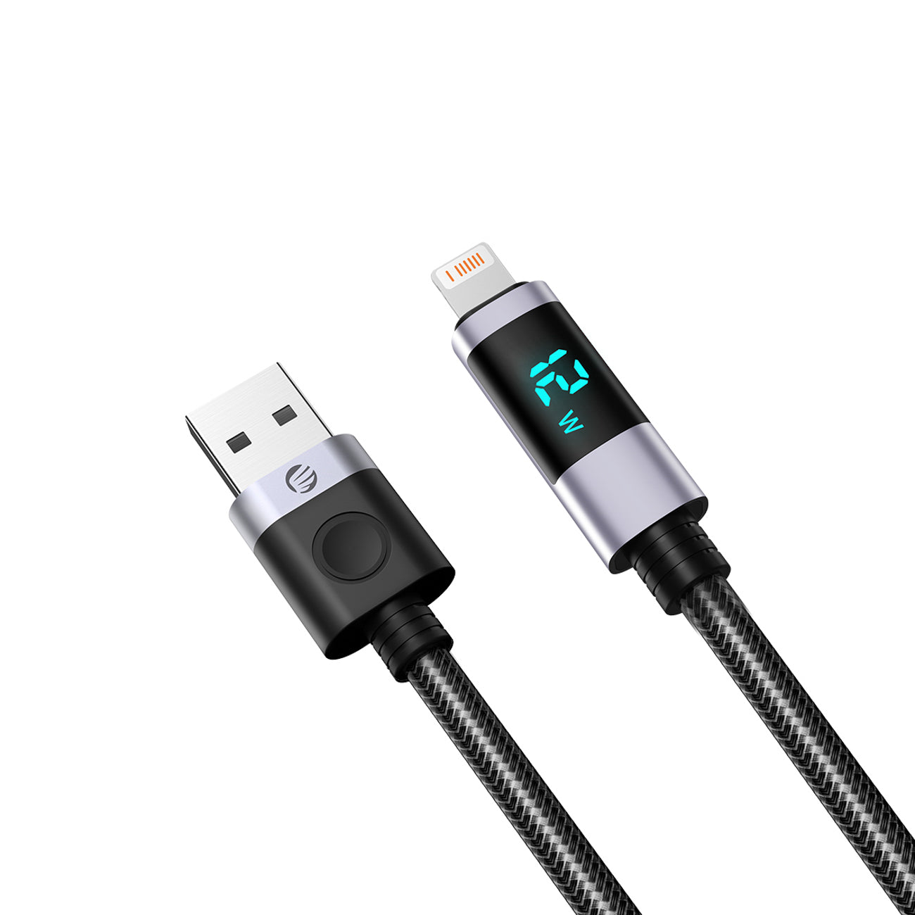 Orico LDA2L USB-A į Lightning kabelis 12W su LED ekranu 0,5m - juodas ir sidabrinis -- Cell phone cables