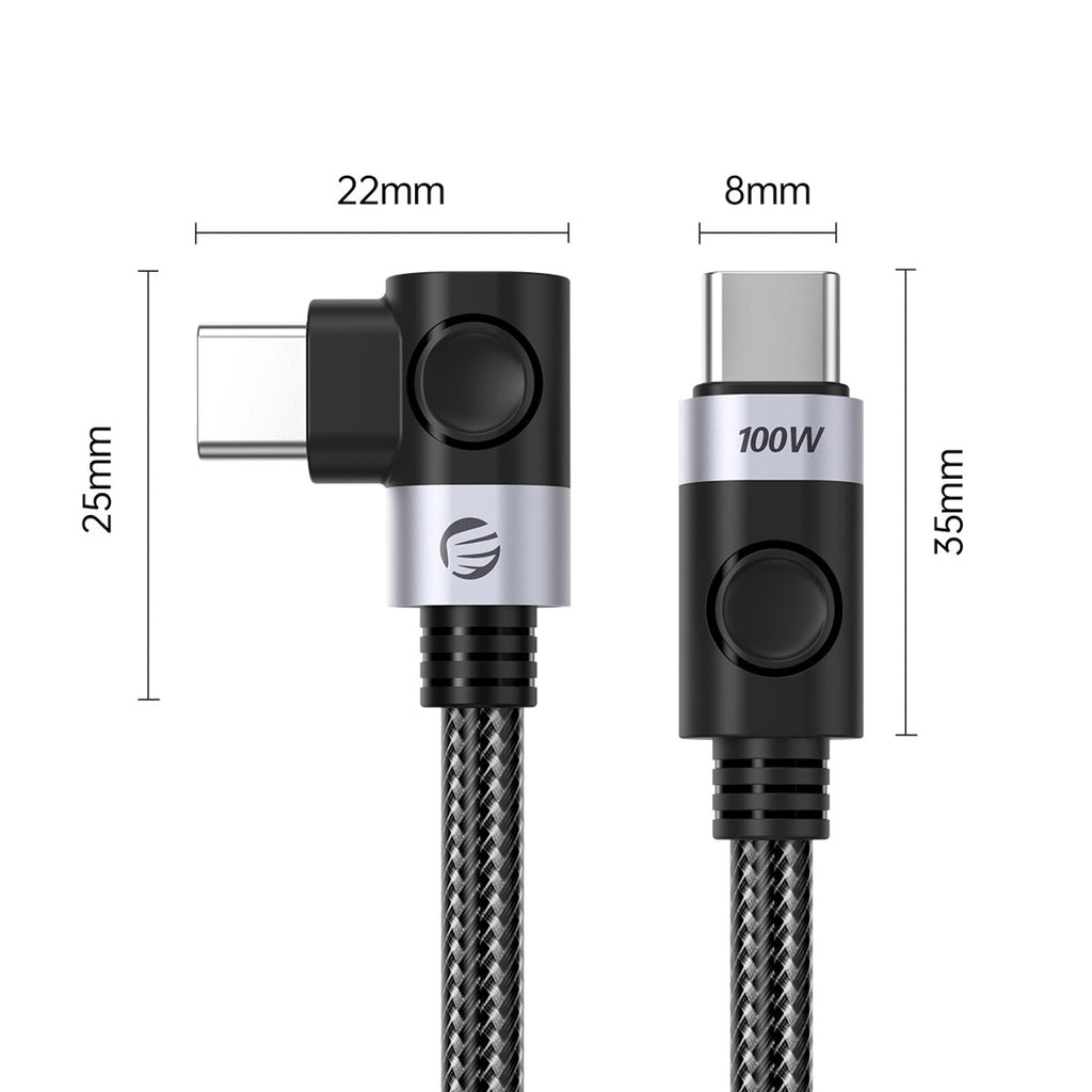 USB-C - USB-C kabelis Orico C2CW kampu PD 100 W 480 Mb/s 1 m - juodas -- Cell phone cables