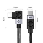 USB-C - USB-C kabelis Orico C2CW kampu PD 100 W 480 Mb/s 1 m - juodas -- Cell phone cables