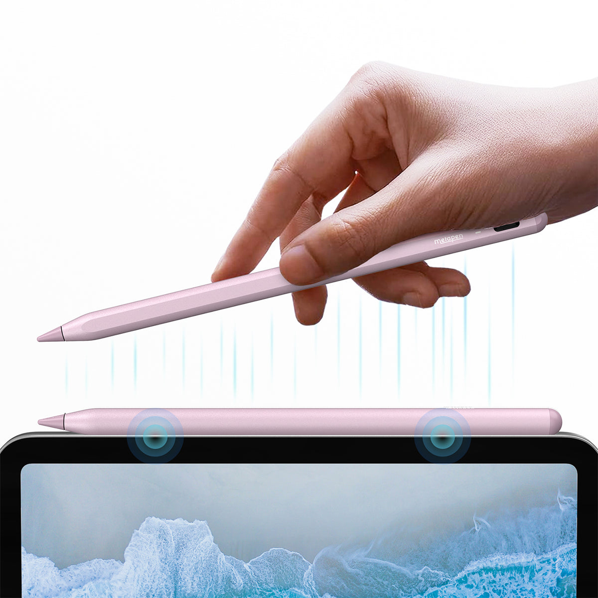Metapen A8 Aktyvioji rašiklis iPad USB-C - Rožinė -- iPad