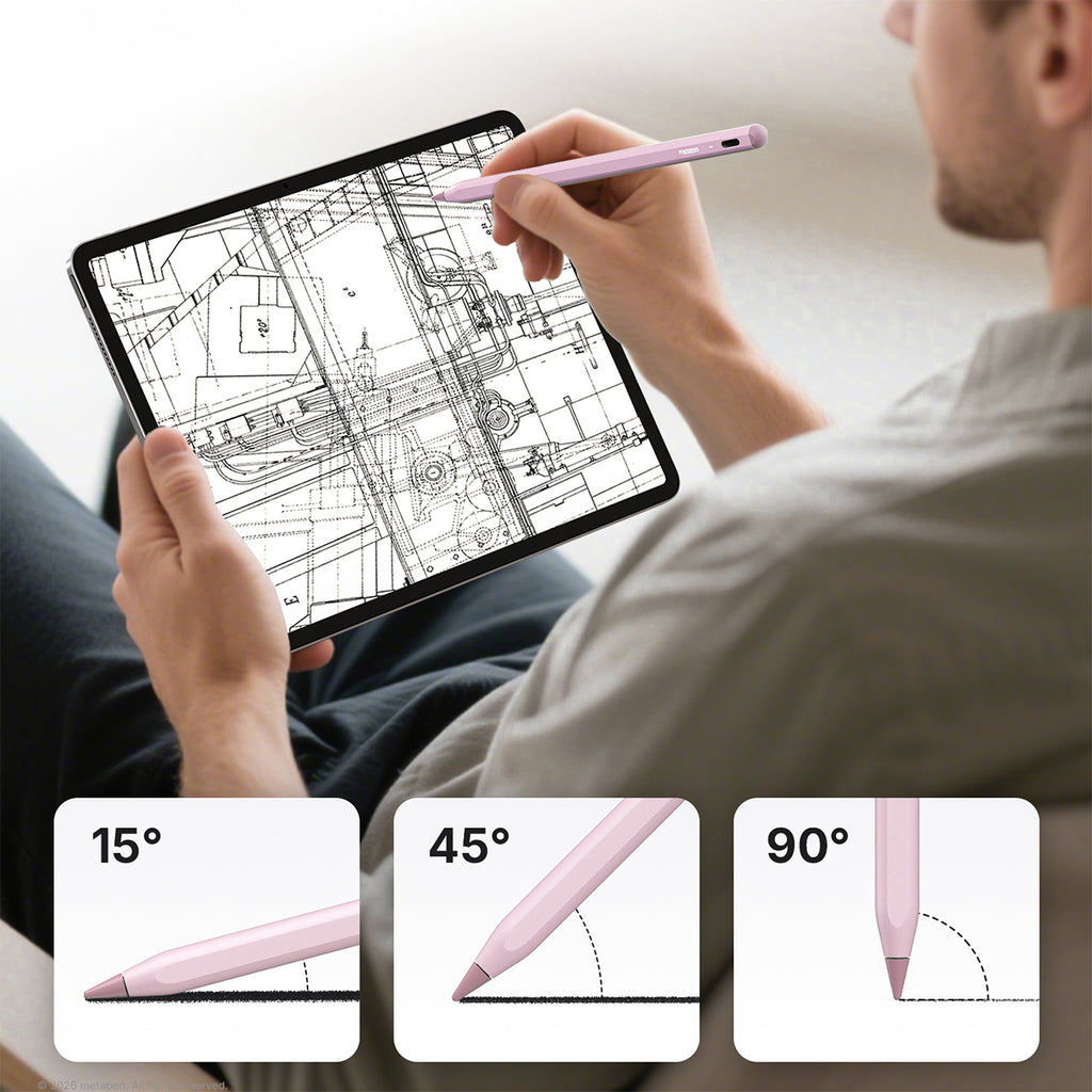 Metapen A8 Aktyvioji rašiklis iPad USB-C - Rožinė -- iPad