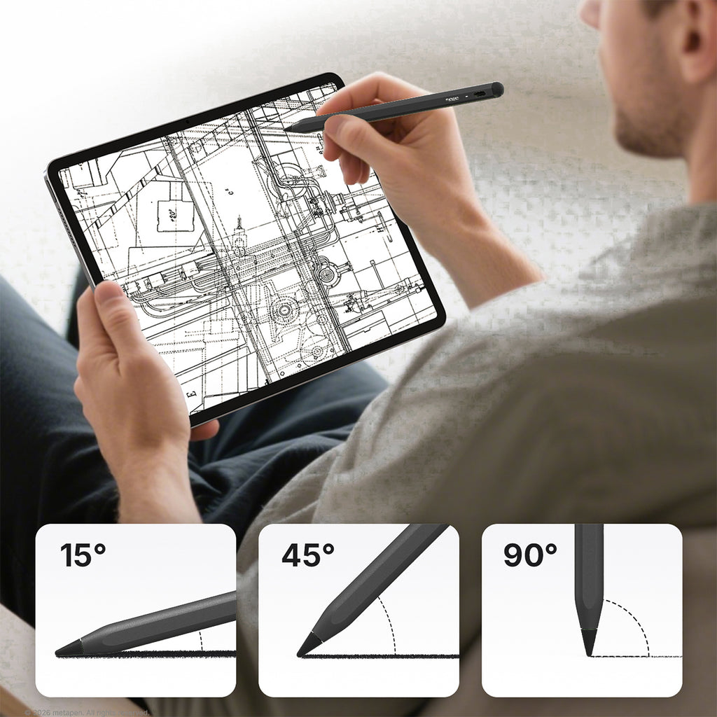 Metapen A8 Aktyvioji rašiklis iPad USB-C - Juoda -- iPad
