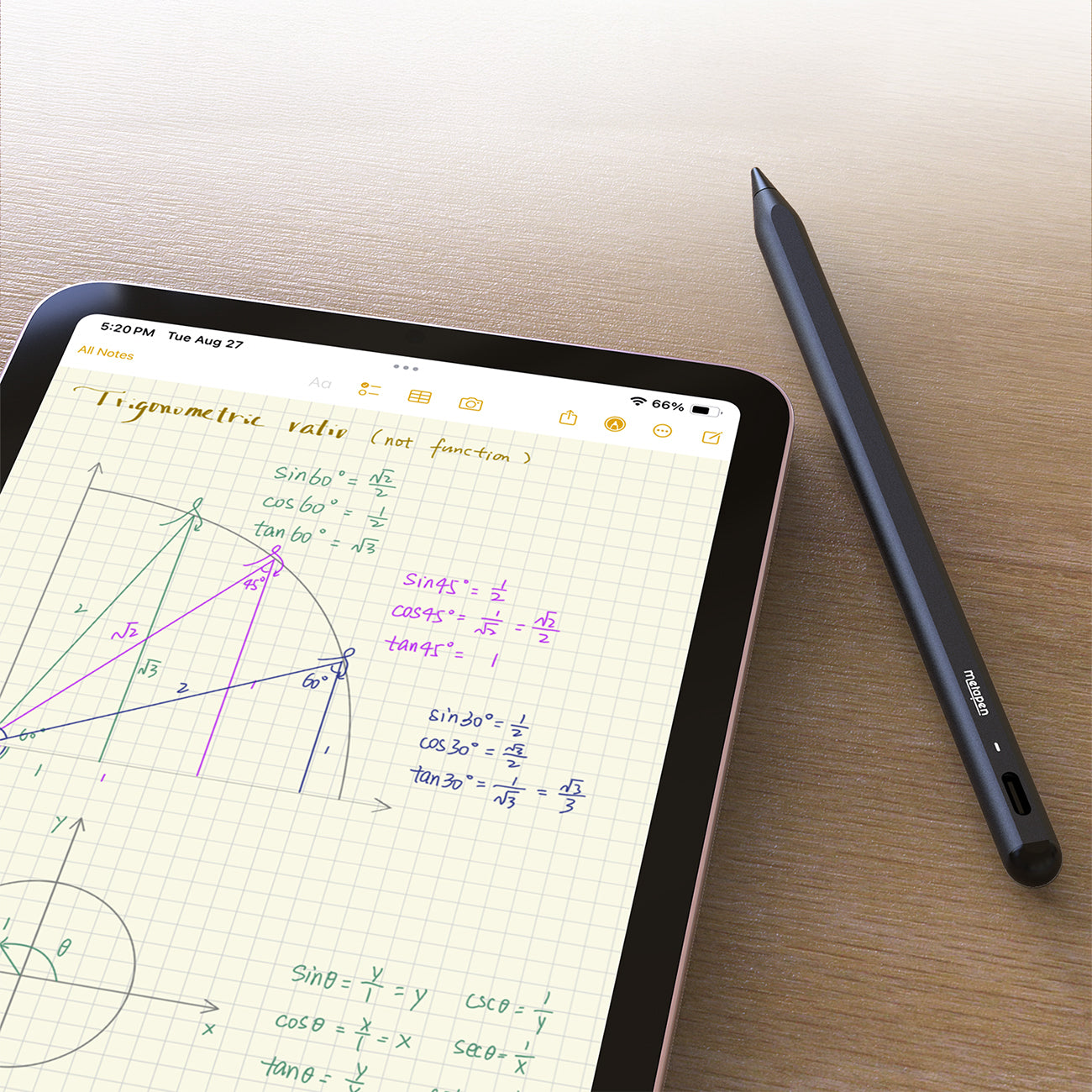 Metapen A8 Aktyvioji rašiklis iPad USB-C - Juoda -- iPad
