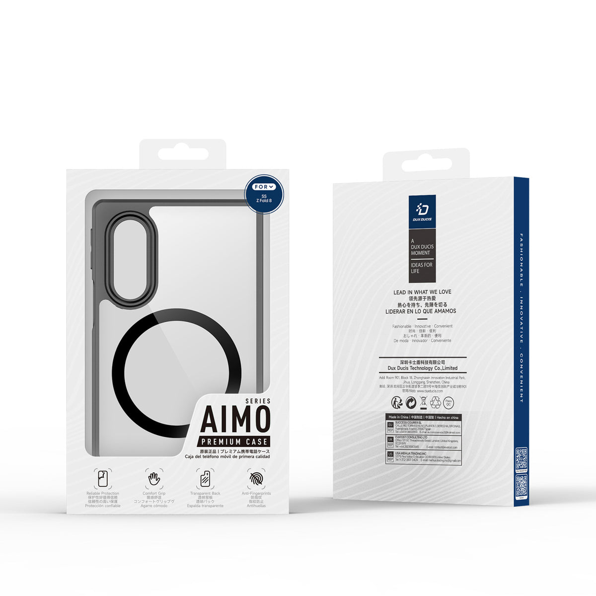 Dux Ducis Aimo Mag deklas Samsung Galaxy Z Fold 8 Wide, suderinamas su MagSafe - juodas -- Samsung Galaxy Z Fold 8