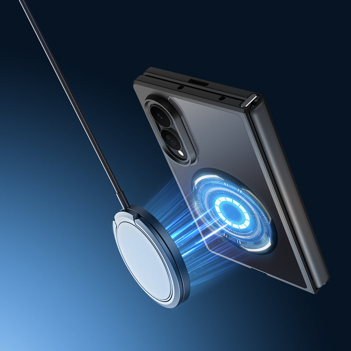 Dux Ducis Aimo Mag deklas Samsung Galaxy Z Fold 8 Wide, suderinamas su MagSafe - juodas -- Samsung Galaxy Z Fold 8